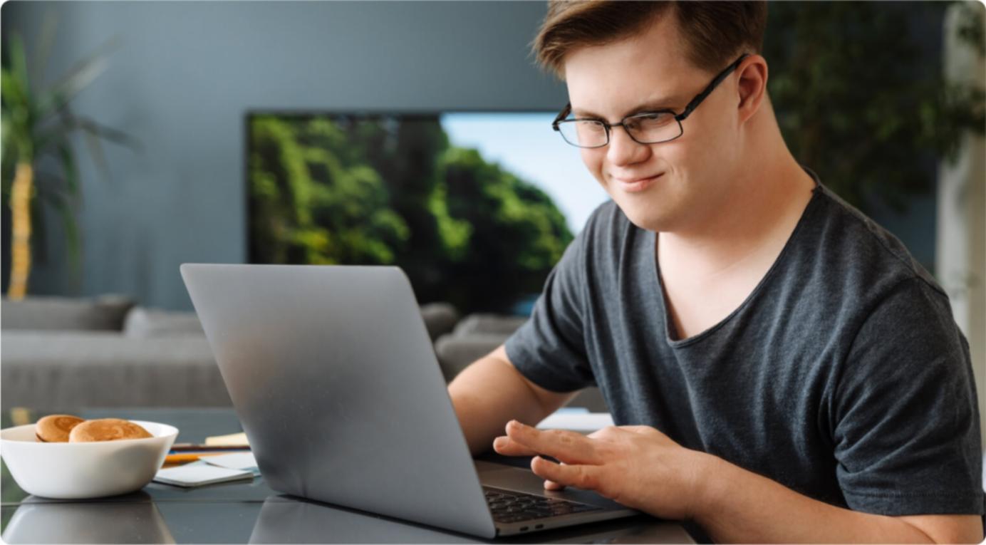 Team members collaborating in an open office environment